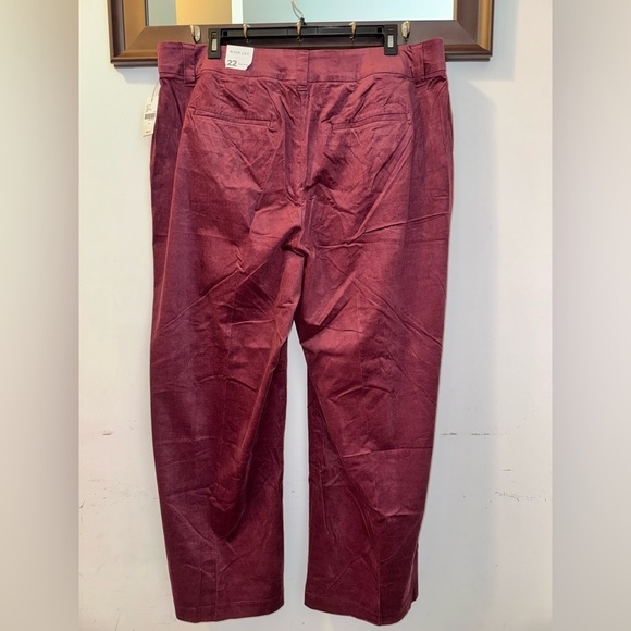 NWT Lane Bryant Corduroy Mid Rise Trouser Wide Leg Pant Size 22 - Picture 10 of 11